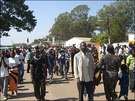 Entering the Trade Fair.