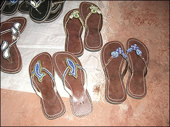 Beaded sandals from Kenya.