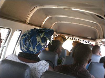 Inside the mini-bus