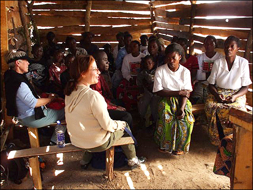 Dr. Heather addressing the women's medical questions.