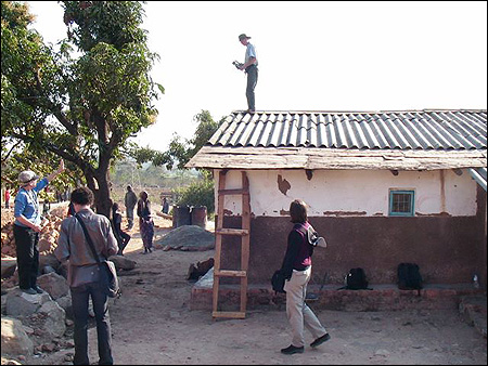 Dave taking video from the roof.