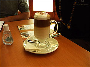 Meeting at a local coffee bar we just found, we were treated to a latte almost too beautiful to drink.