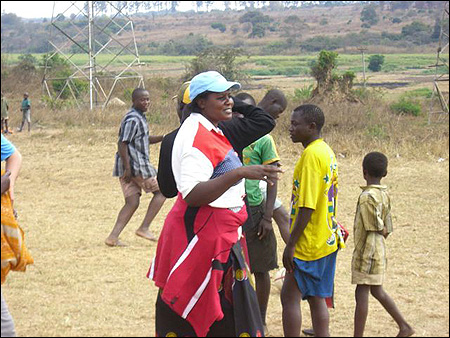 Theresa organizing the event.