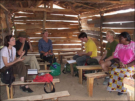 Meeting in the palapa.