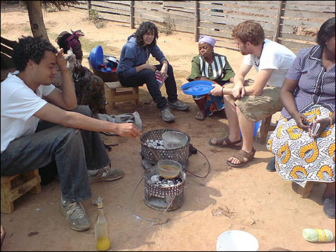 Brian stirring, while waiting for the soap to boil.