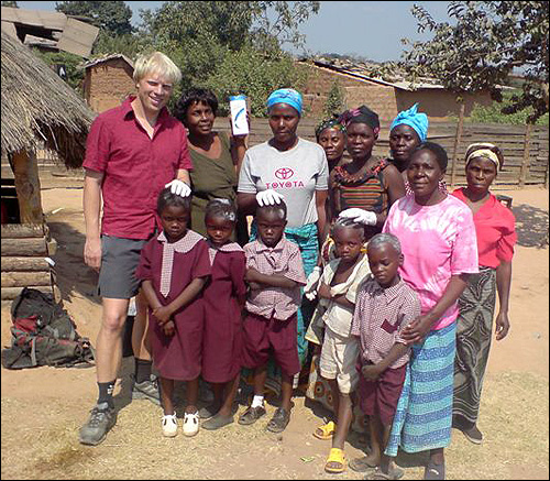 The whole medical team and their patients getting treated for ringworm.