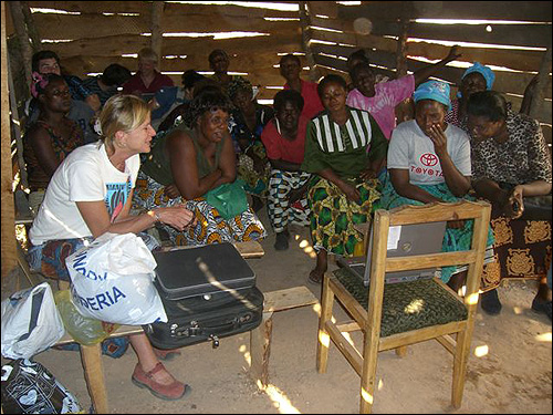 A slideshow in the palapa.