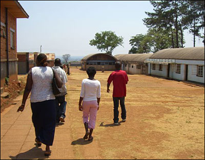 Touring the school.