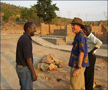 Dave talking with Mr. Chiluba's  technicians.