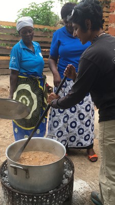 Ashwini takes a turn at cooking