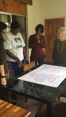 “You are going to make me cry,” was Theresa’s comment as she read the scroll. “I am humbled.” We all had a good laugh pointing to the word “humble” on the list. We rest our case. 