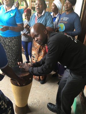 There were many drummers during the celebrating.