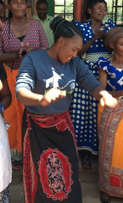 Susan begins the dancing.